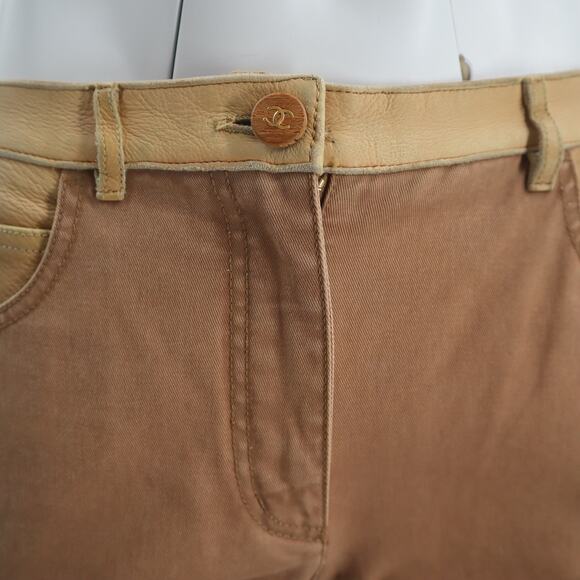 Chanel Western Flared Leather Patchwork Jeans Size 40 FR - Picture 4 of 11